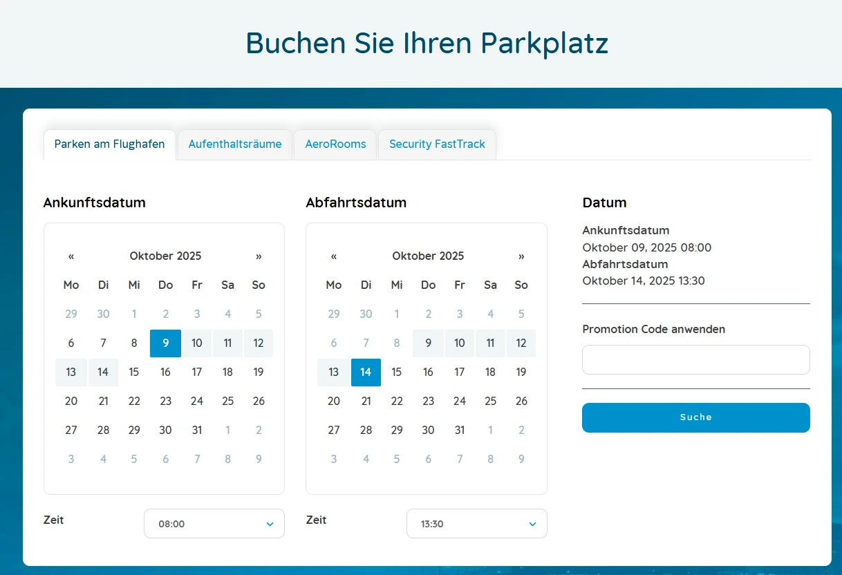 Parken am Flughafen Prag